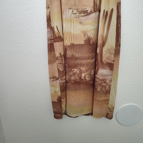 Caution To The Wind Desert Scene Mini Dress - Brown and Tan - Picture 10 of 10